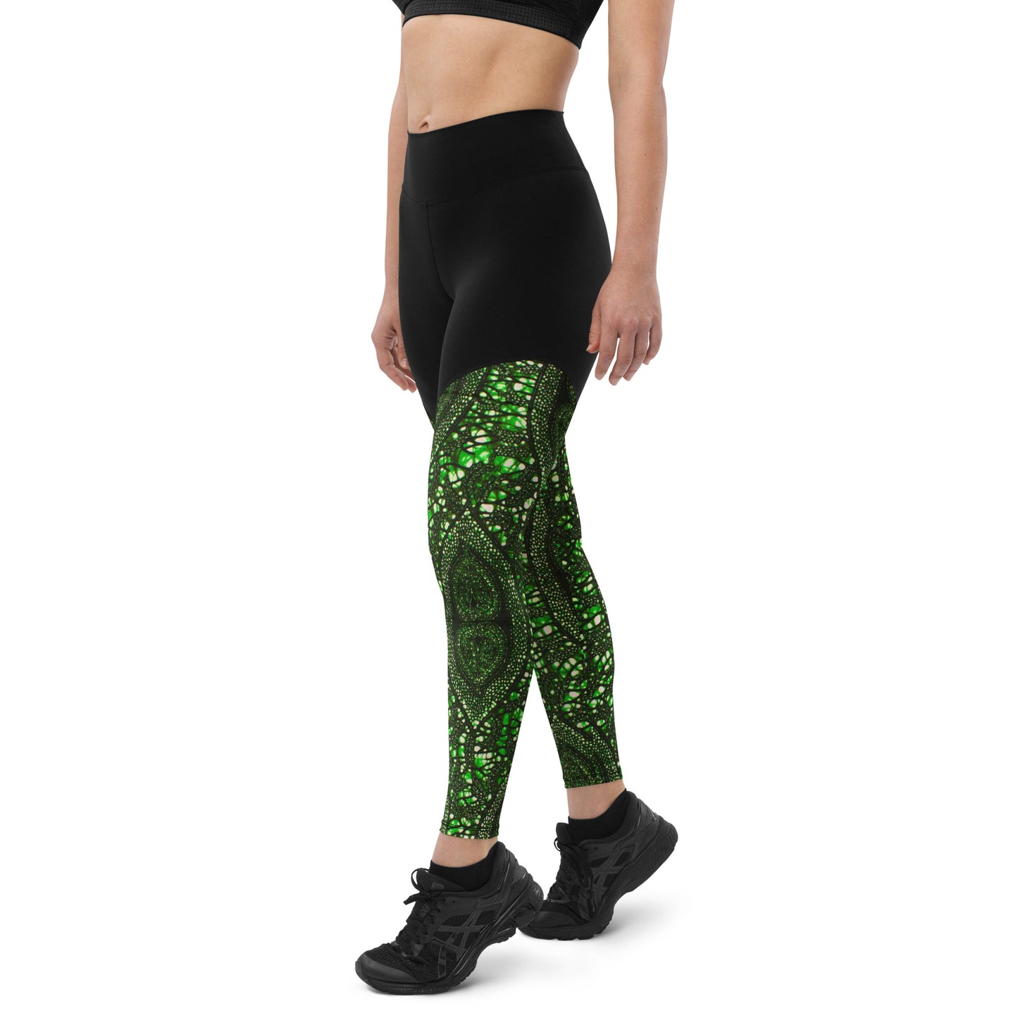 Green Peas Ankara Sports Leggings