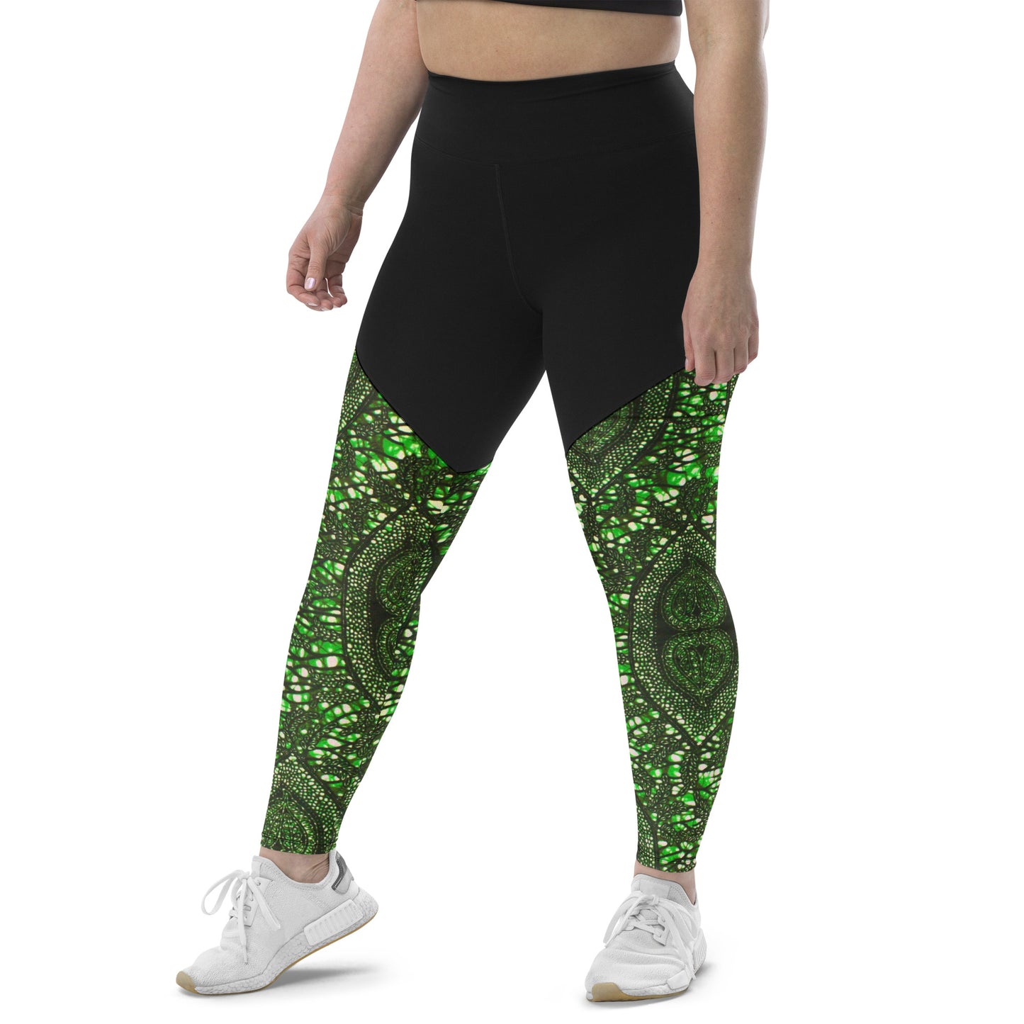 Green Peas Ankara Sports Leggings