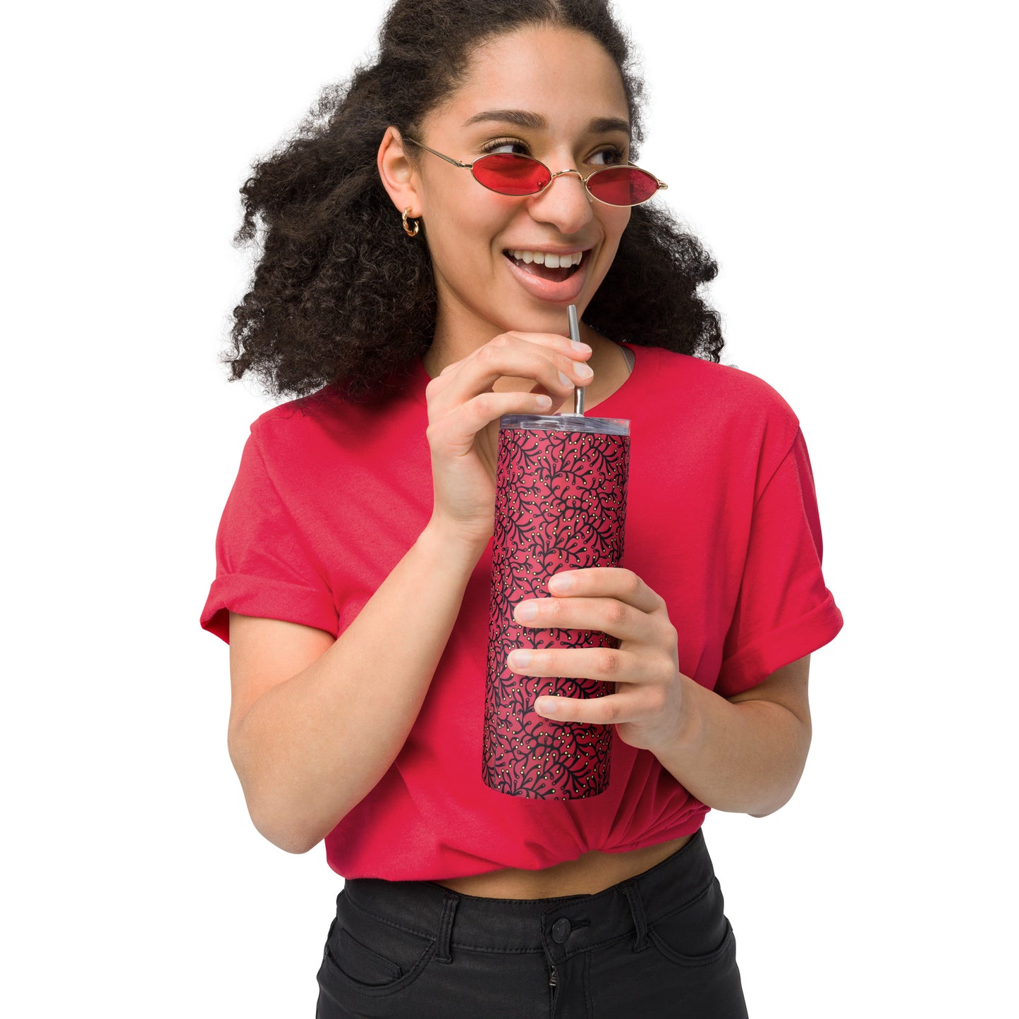 Red Dots Ankara Tumbler