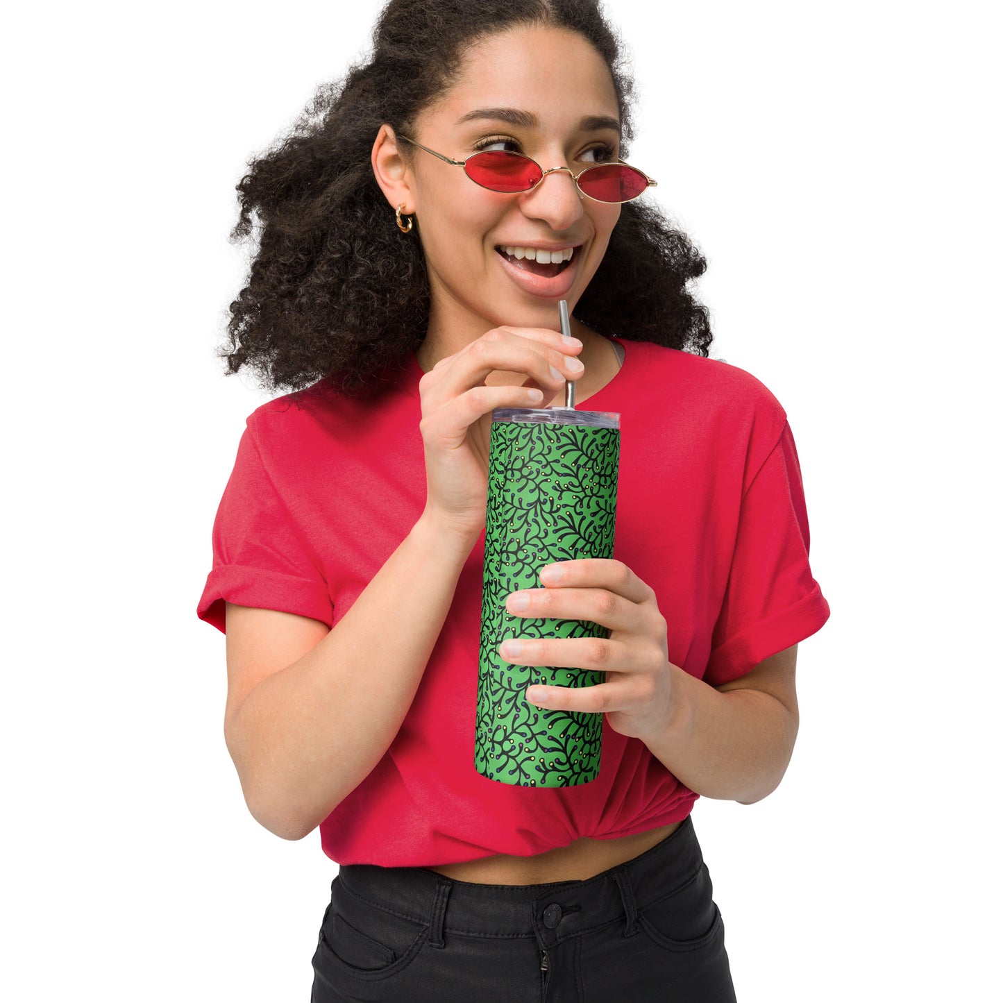 Green Dot Ankara Tumbler