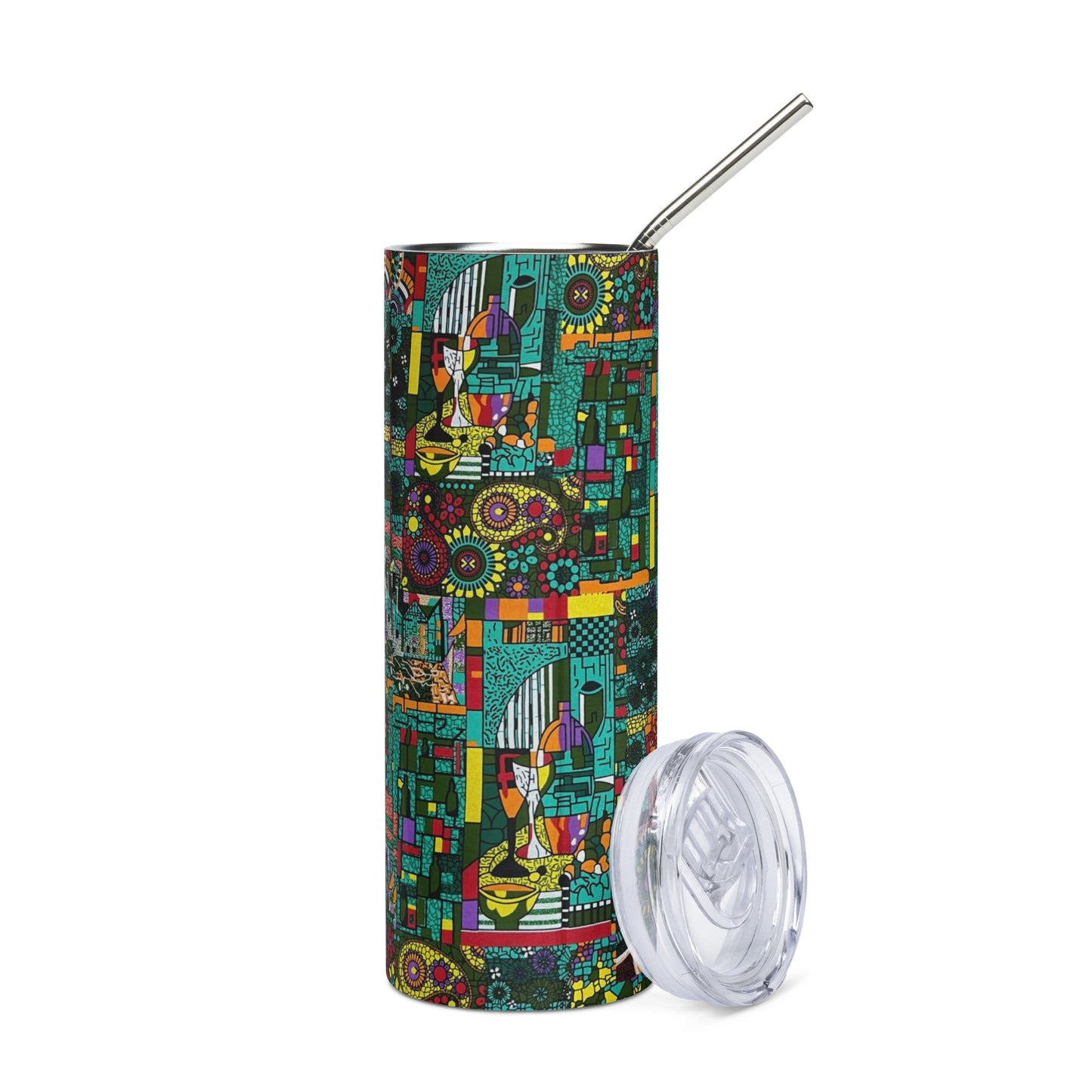 Green Artsy Print Tumbler