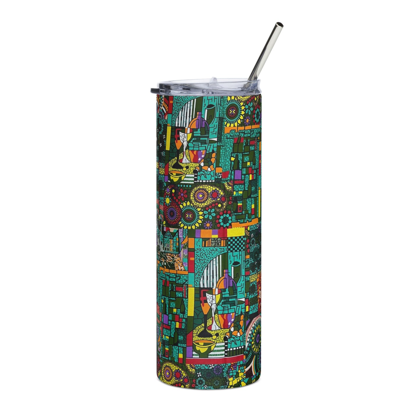 Green Artsy Print Tumbler