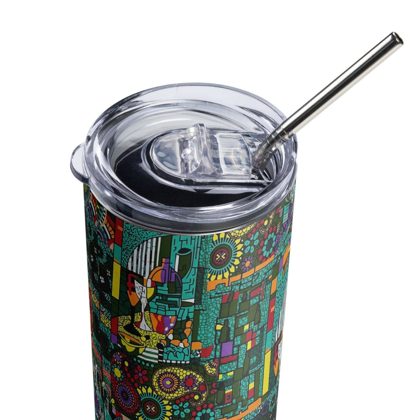 Green Artsy Print Tumbler