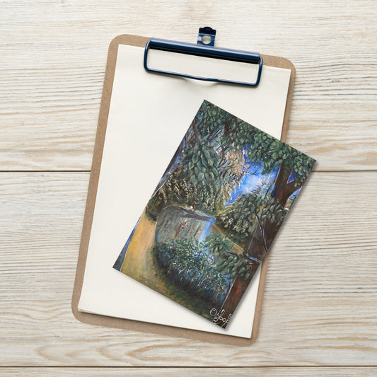 Canoeing In Lush Tropical Forest Postcard