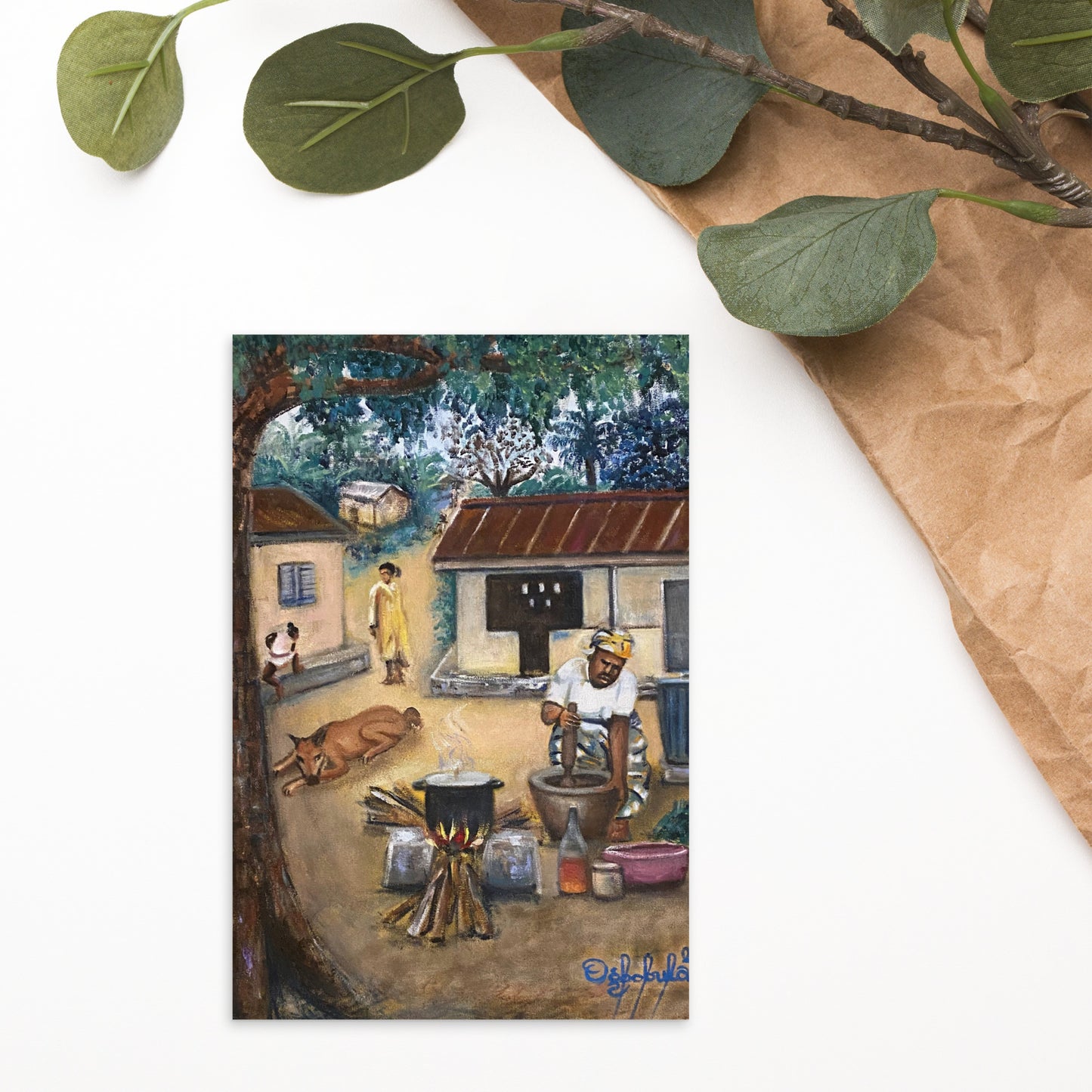 Native Outdoor Kitchen Postcard