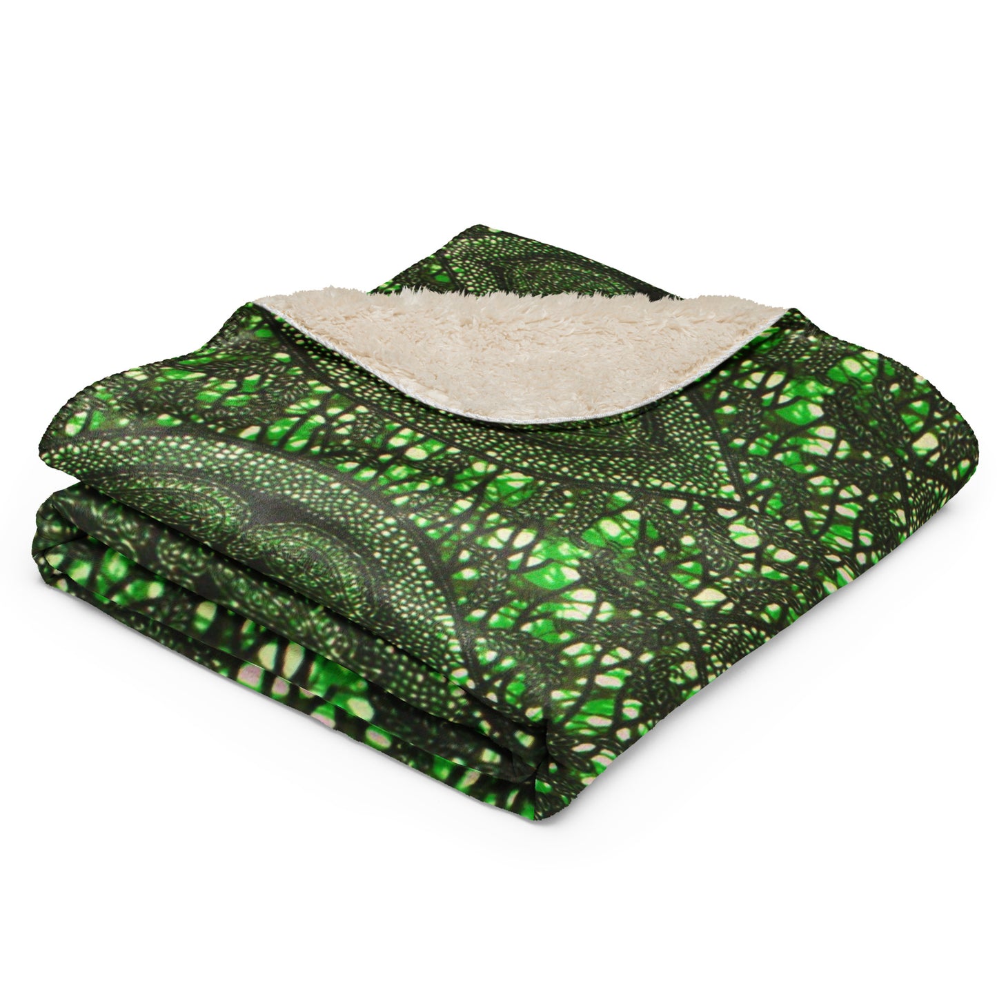 Green Peas Ankara Sherpa blanket