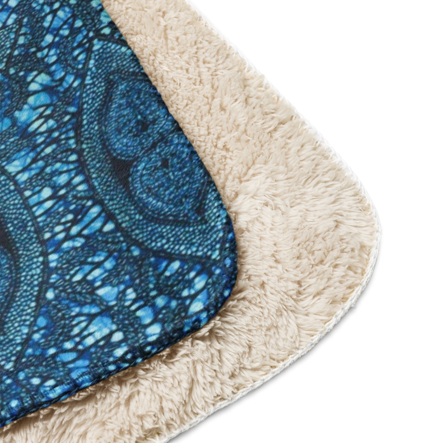 Blue Peas Ankara Sherpa blanket