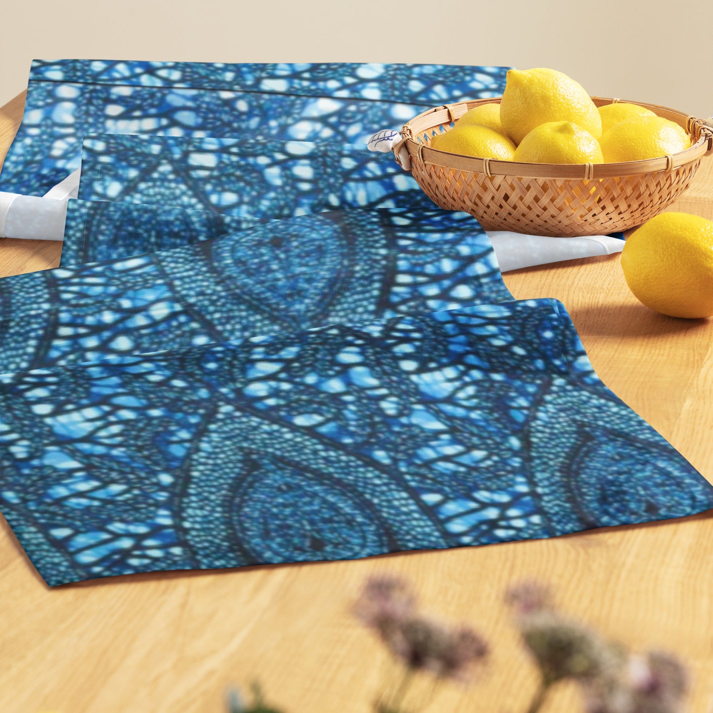 Blue Peas Table Runner