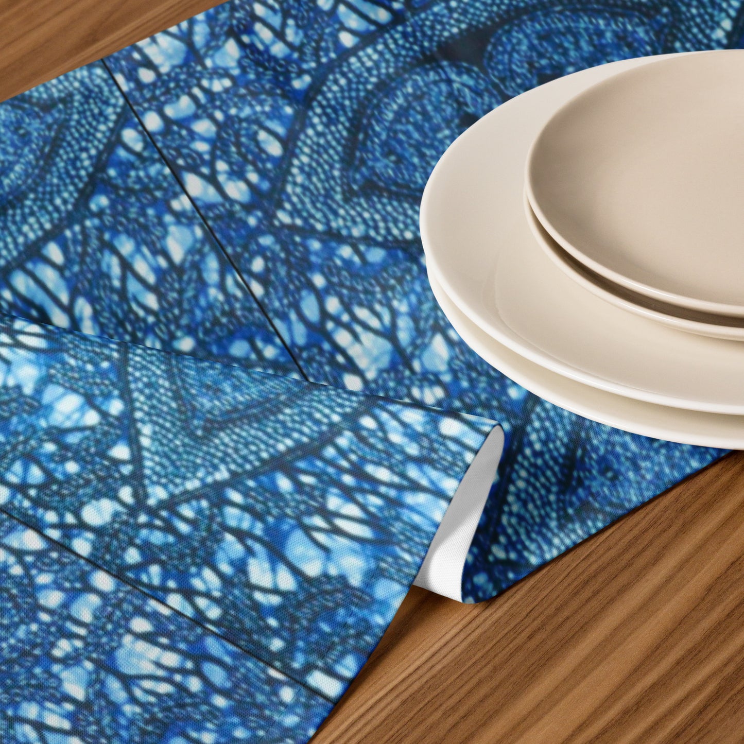 Blue Peas Table Runner