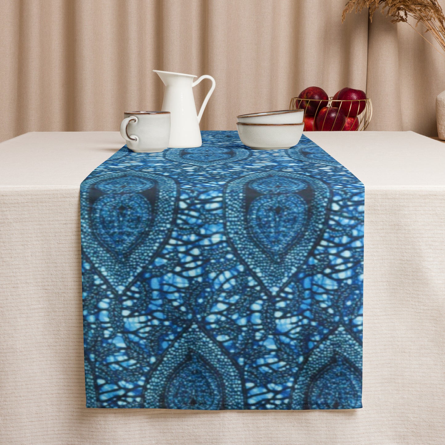 Blue Peas Table Runner