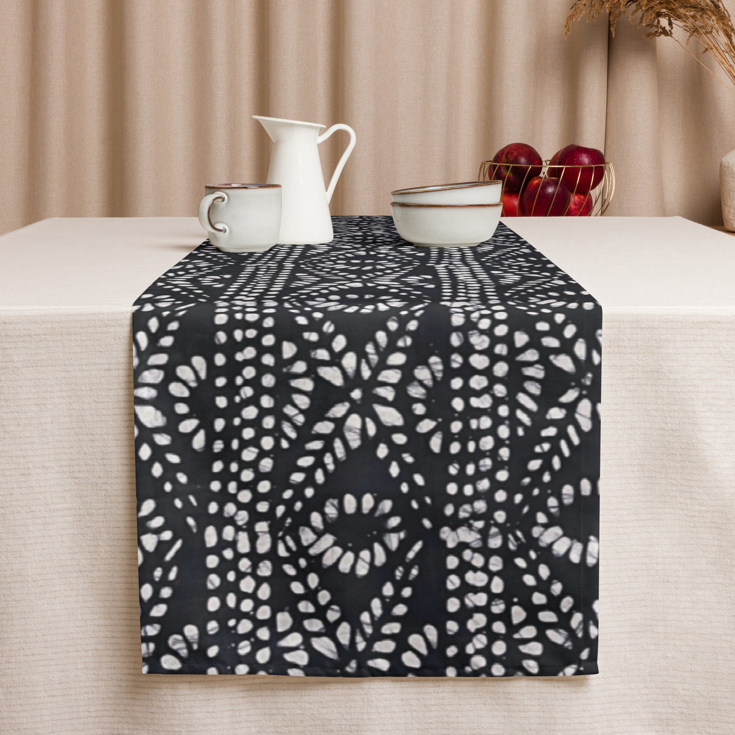 Black & White Aztec Table Runner