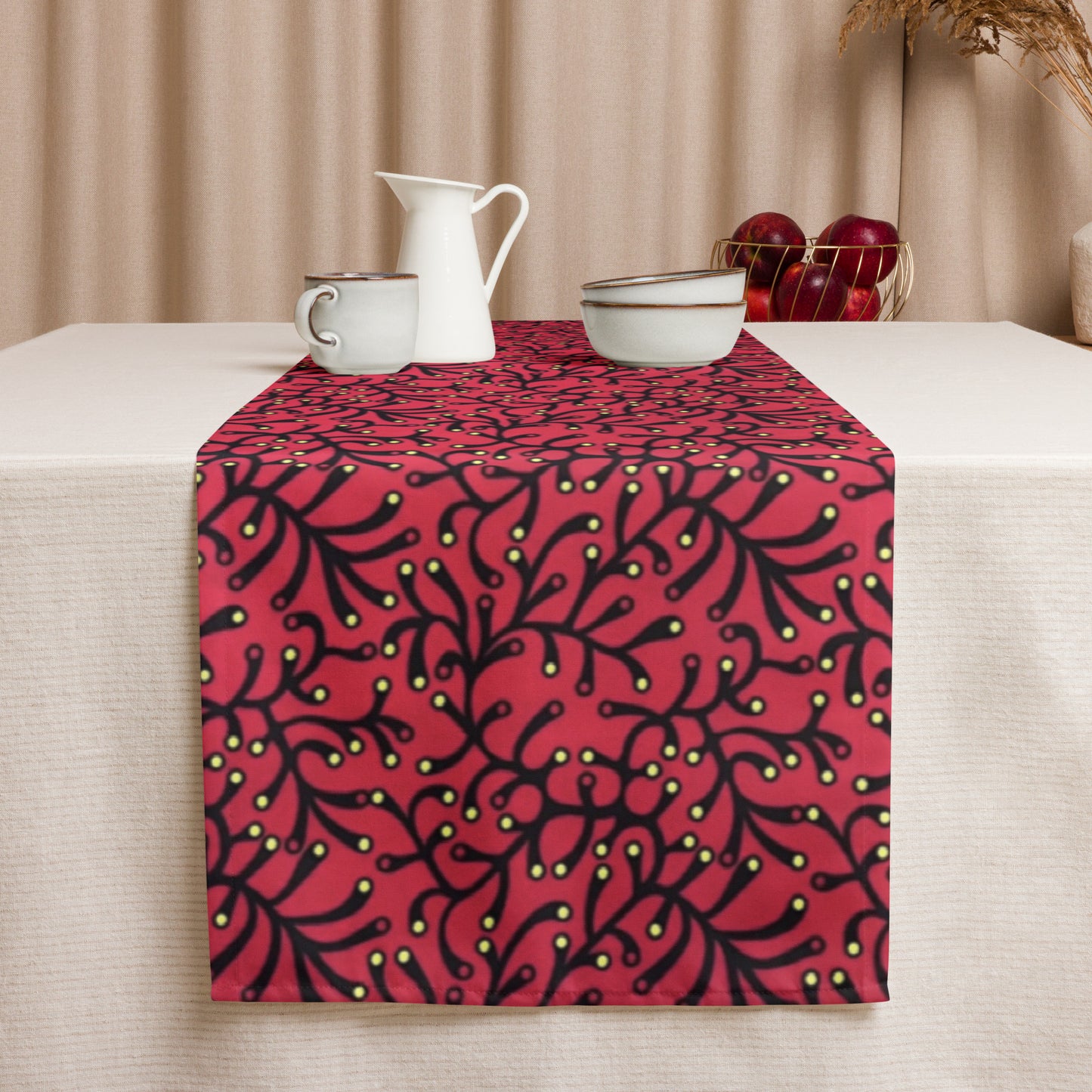 Red Polka Dot Table Runner