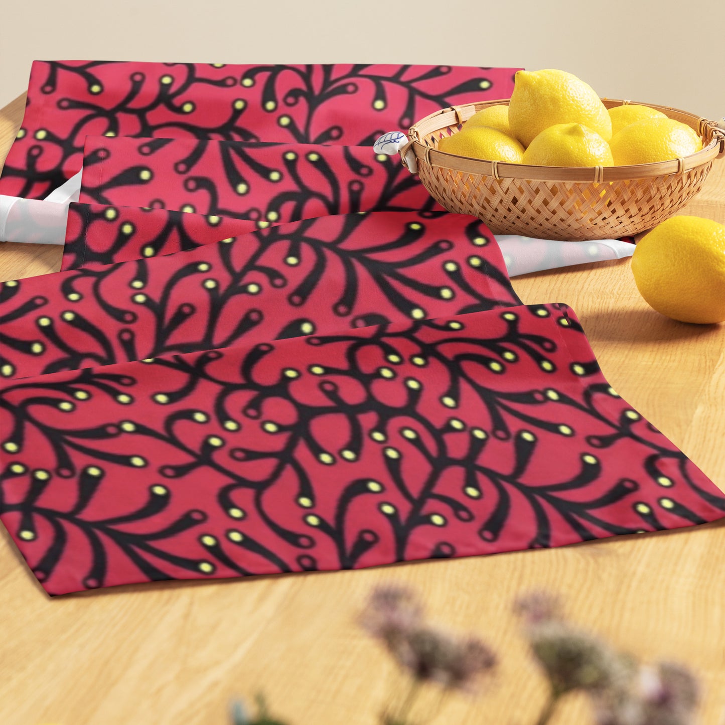 Red Polka Dot Table Runner