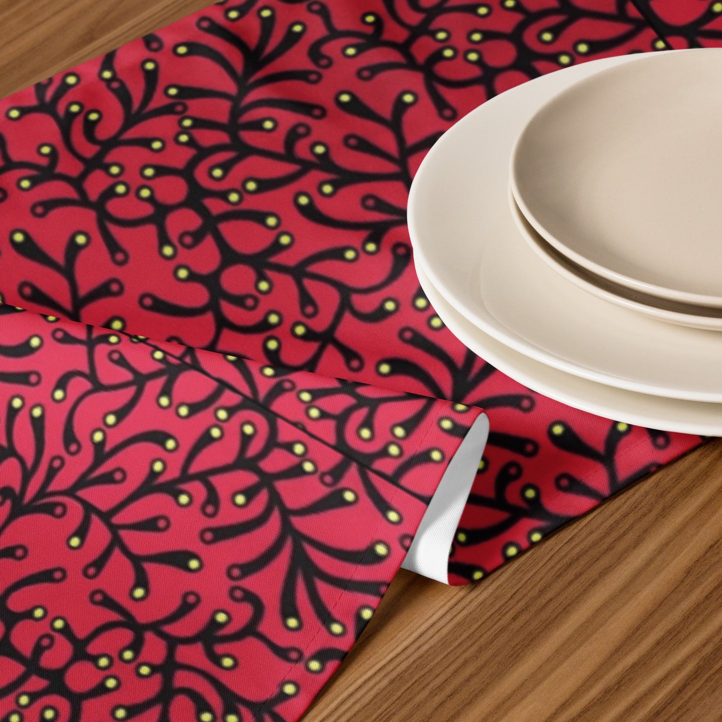 Red Polka Dot Table Runner