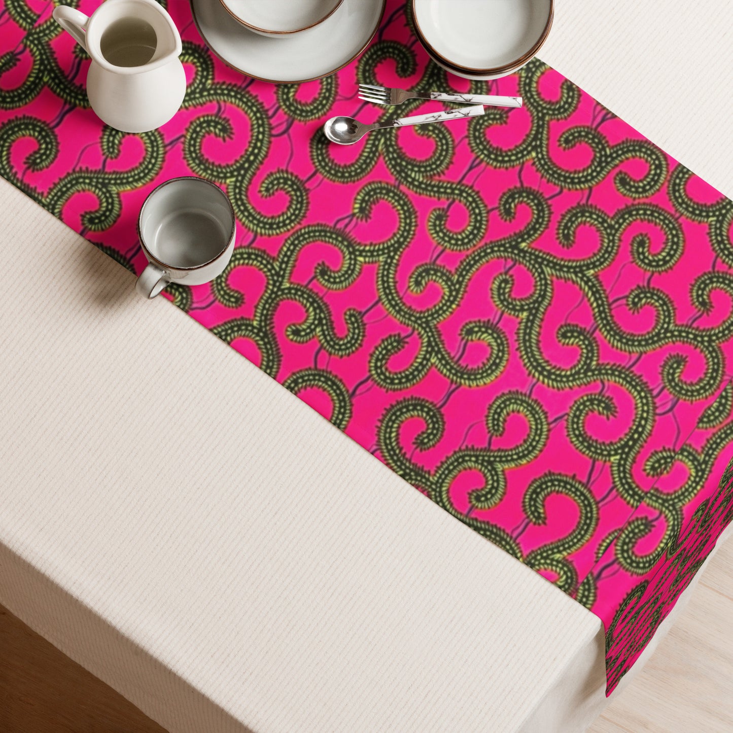 Pink Ankara Table Runner