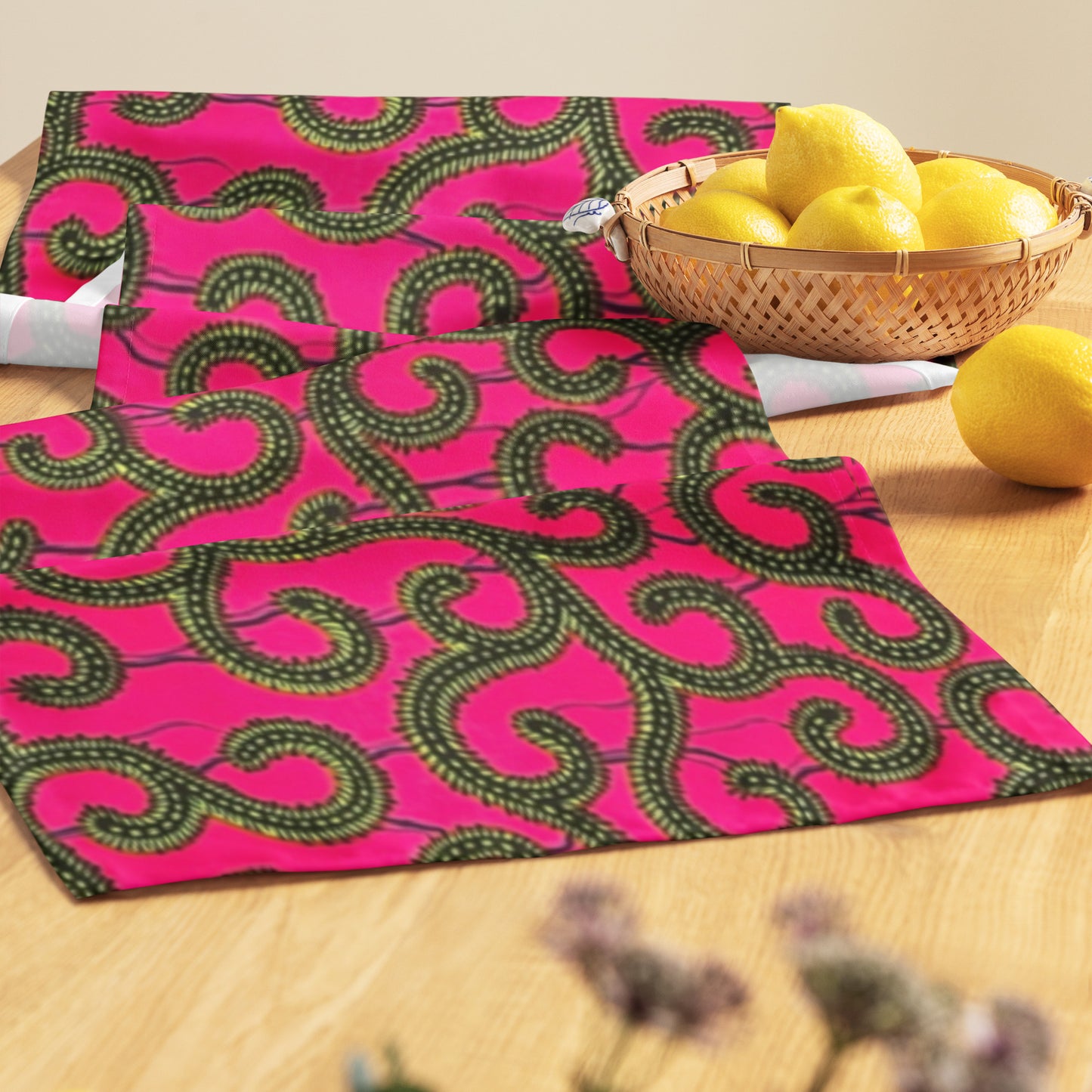 Pink Ankara Table Runner