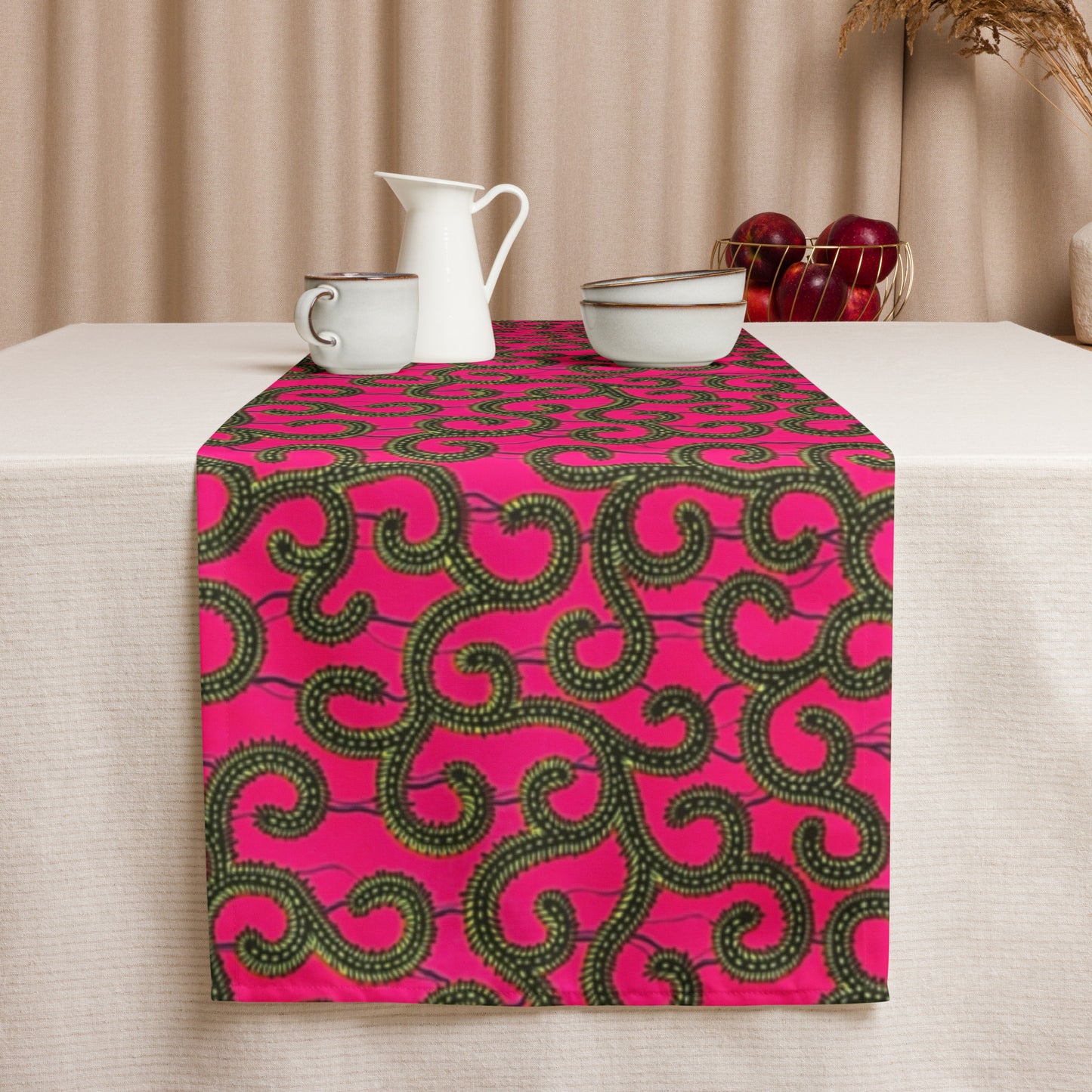 Pink Ankara Table Runner