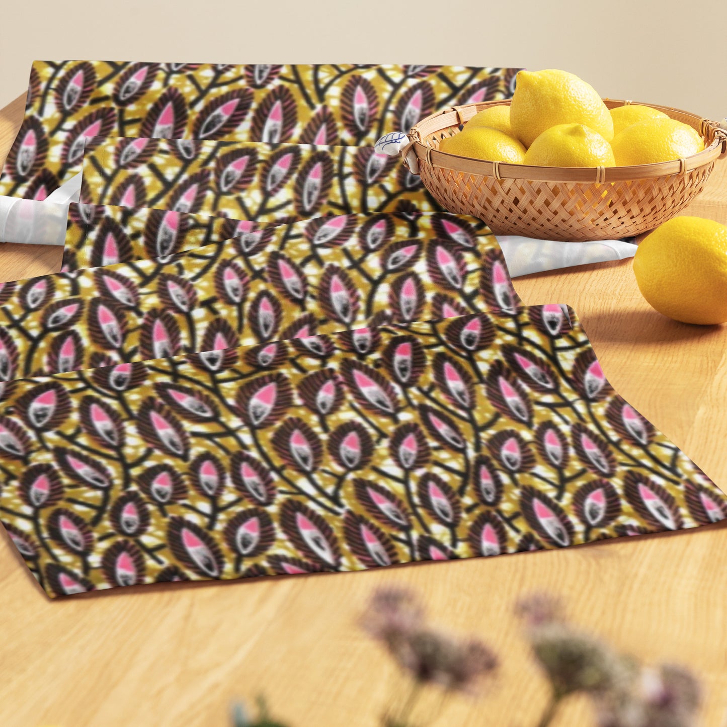 Pink Brown Table Runner