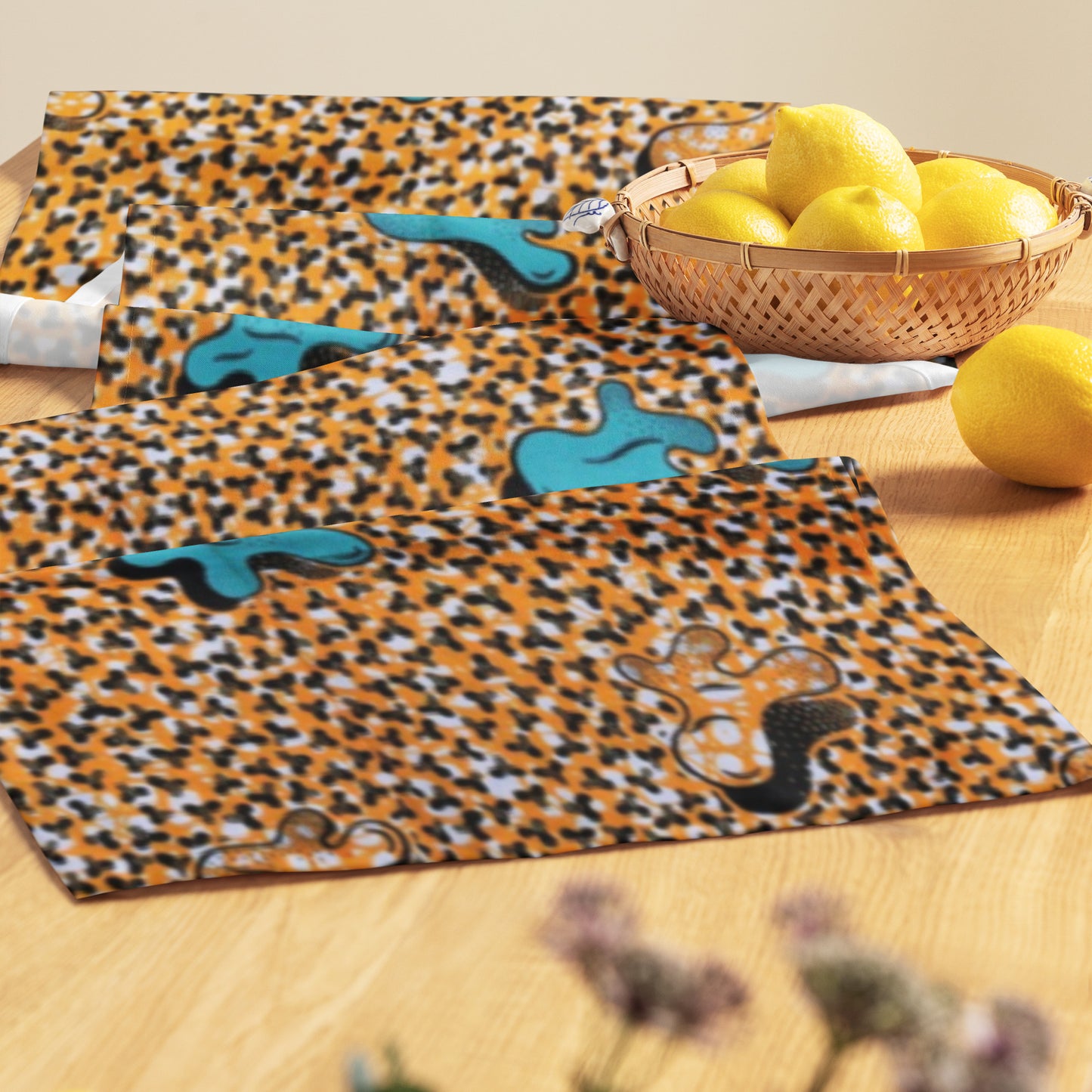 Pale Orange Ankara Table Runner