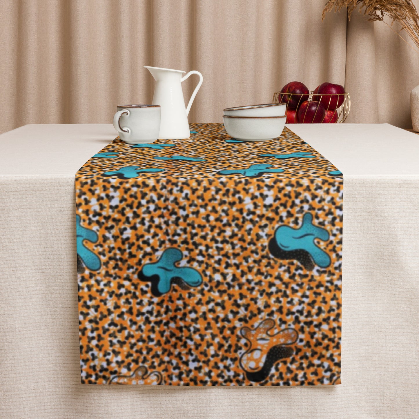 Pale Orange Ankara Table Runner