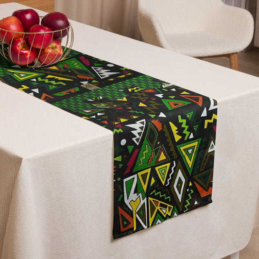 Multicolour Green Table Runner