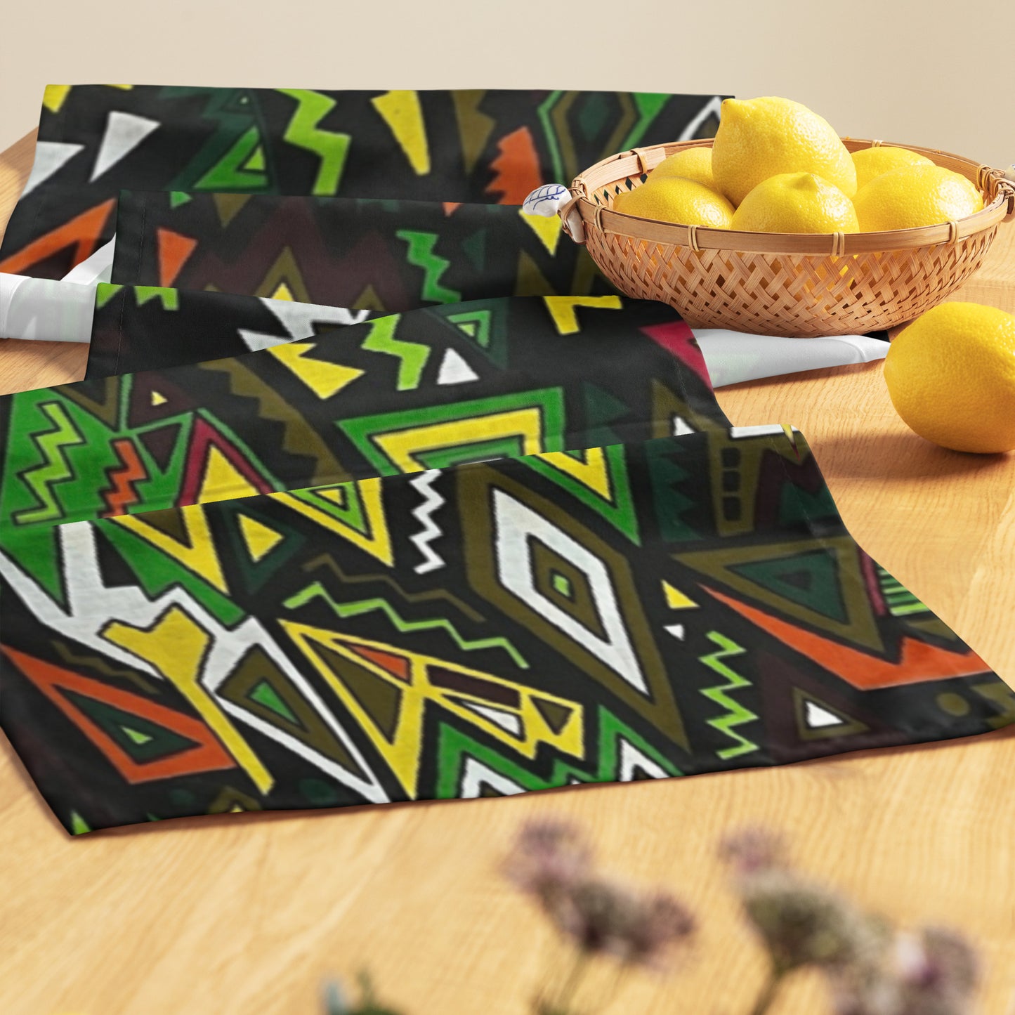 Multicolour Green Table Runner