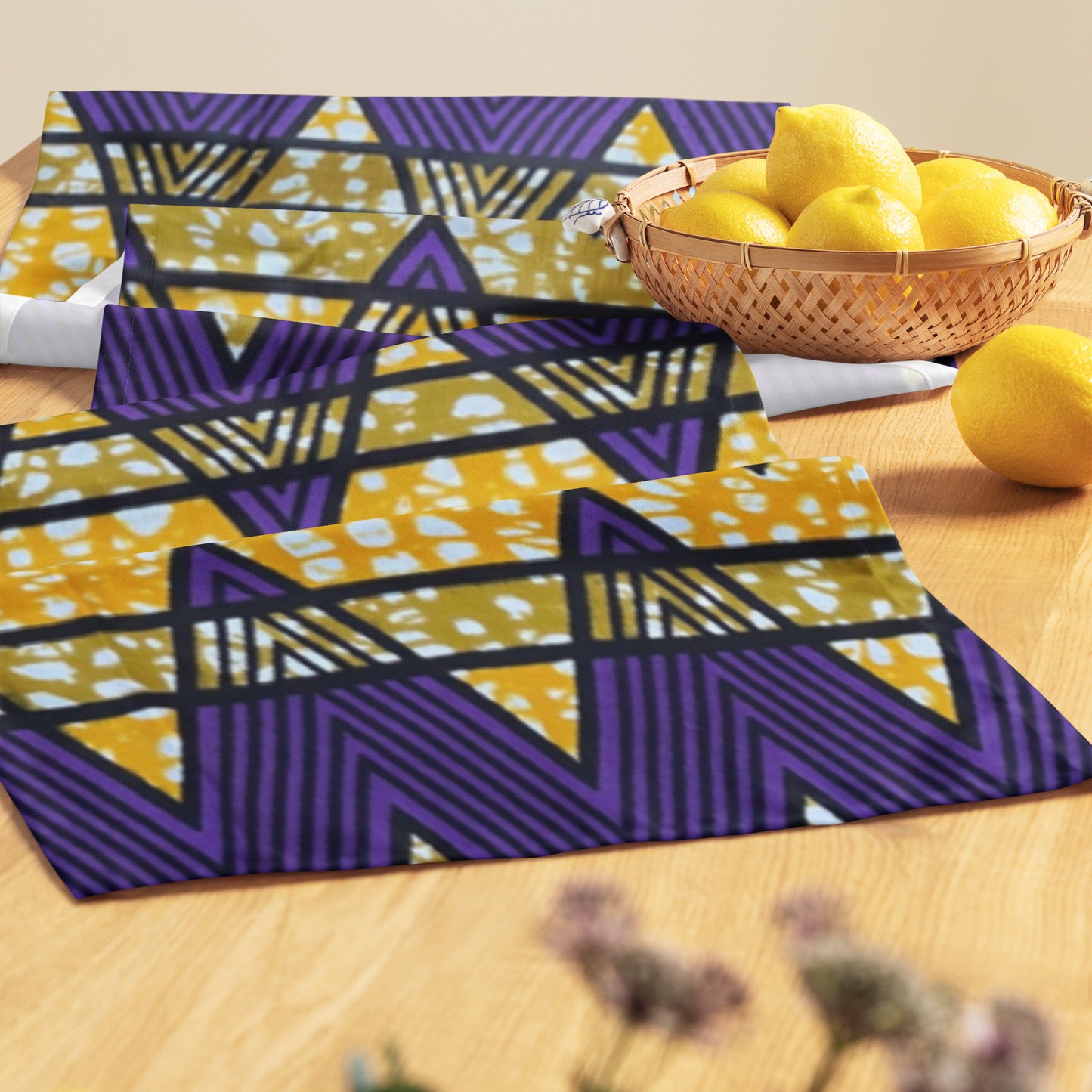 Purple Kente Table Runner