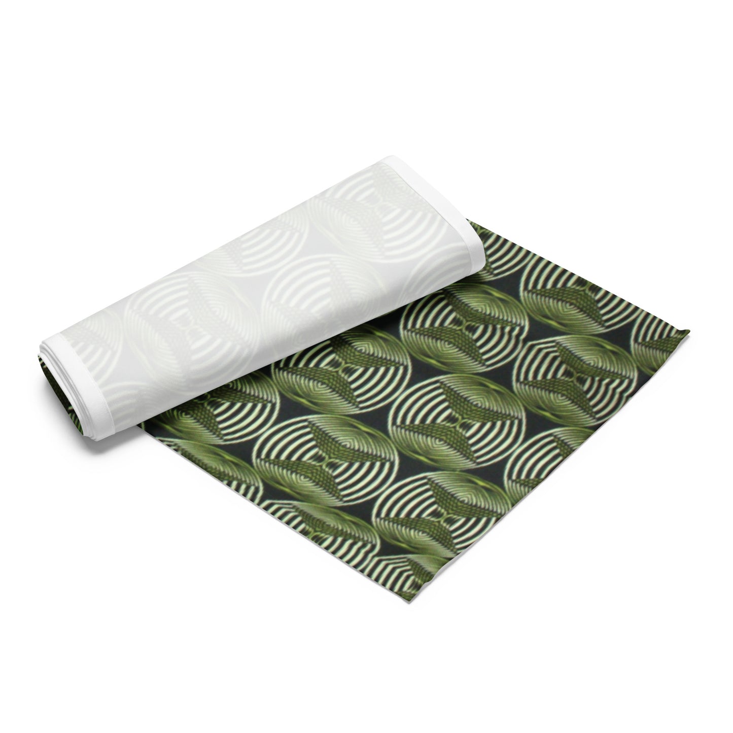 Bottle Green Abstract Table Runner