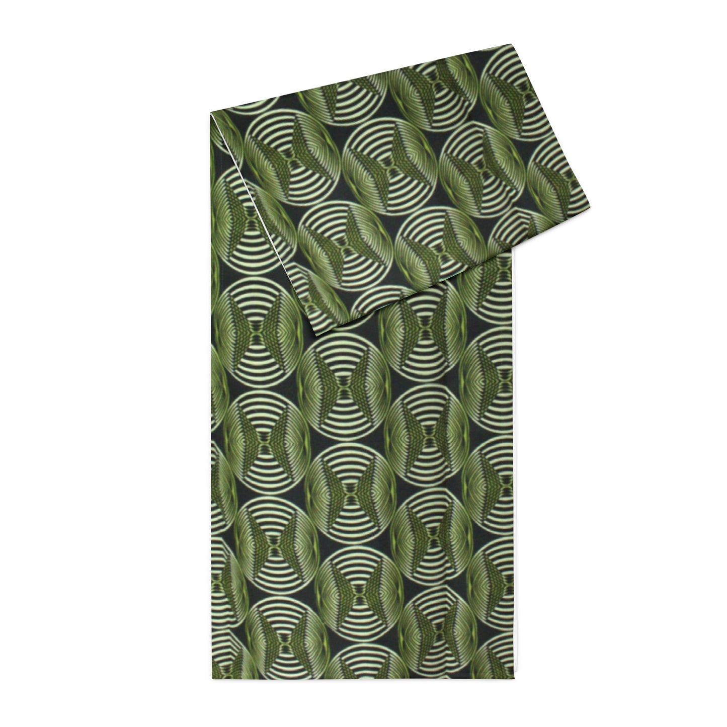 Bottle Green Abstract Table Runner