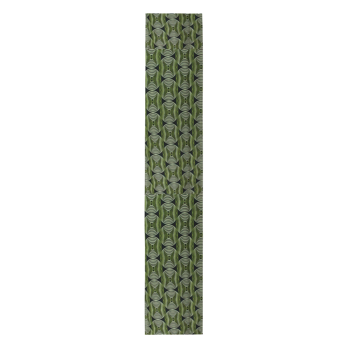 Bottle Green Abstract Table Runner