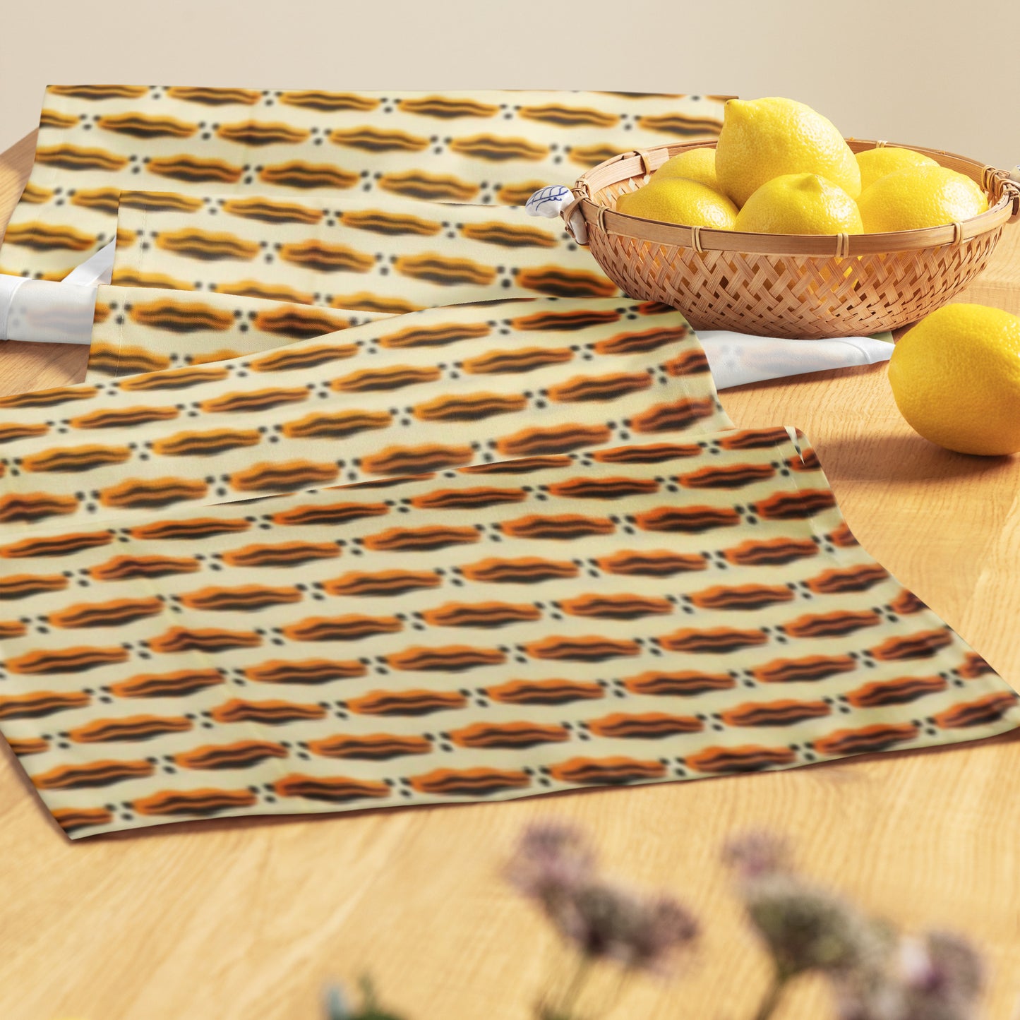 Brown Print Table Runner