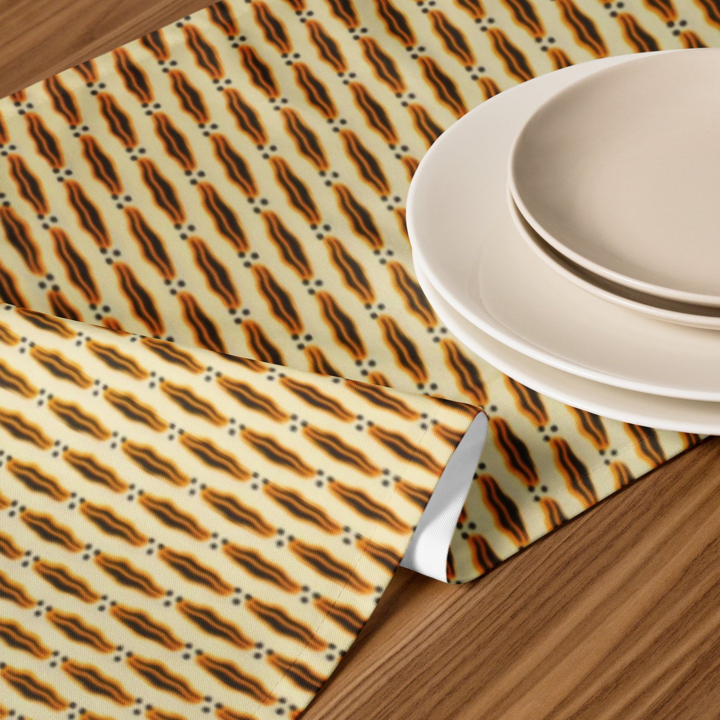 Brown Print Table Runner