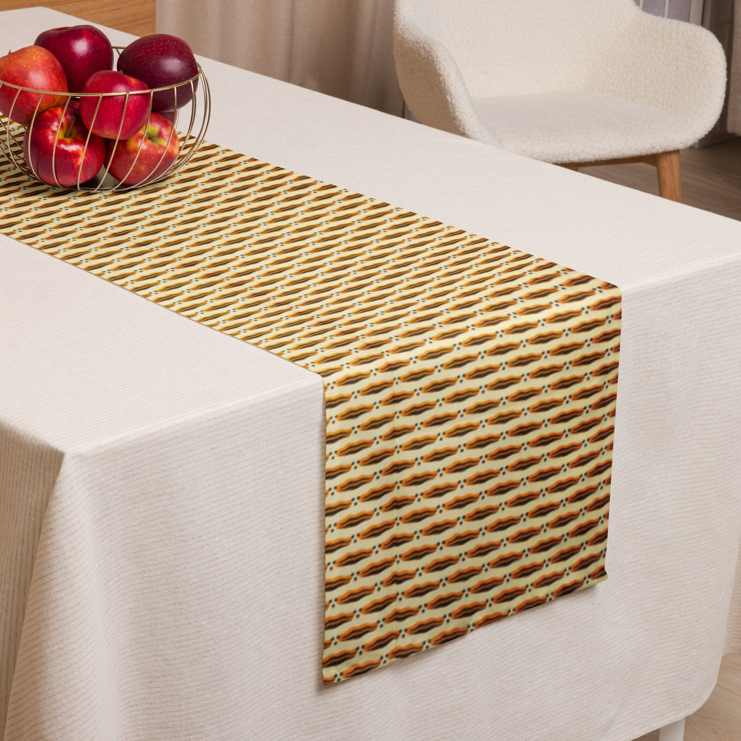 Brown Print Table Runner