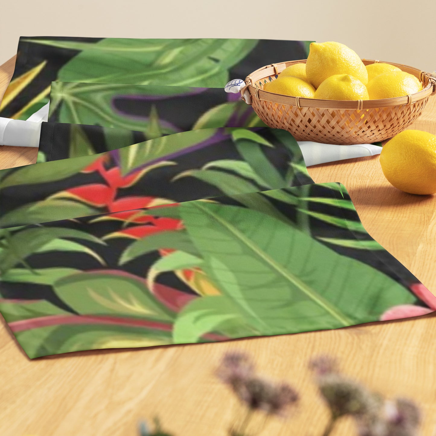 Tropical Plants Table Runner