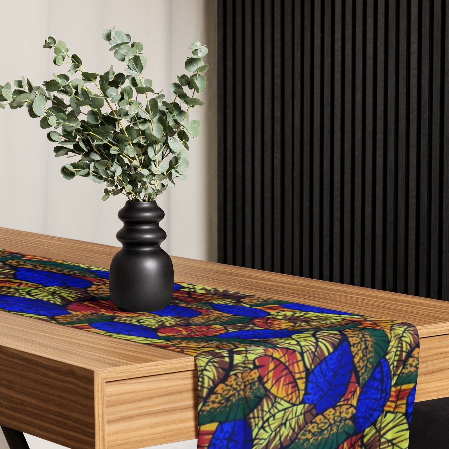 Multicolour Blue Leafy Table Runner