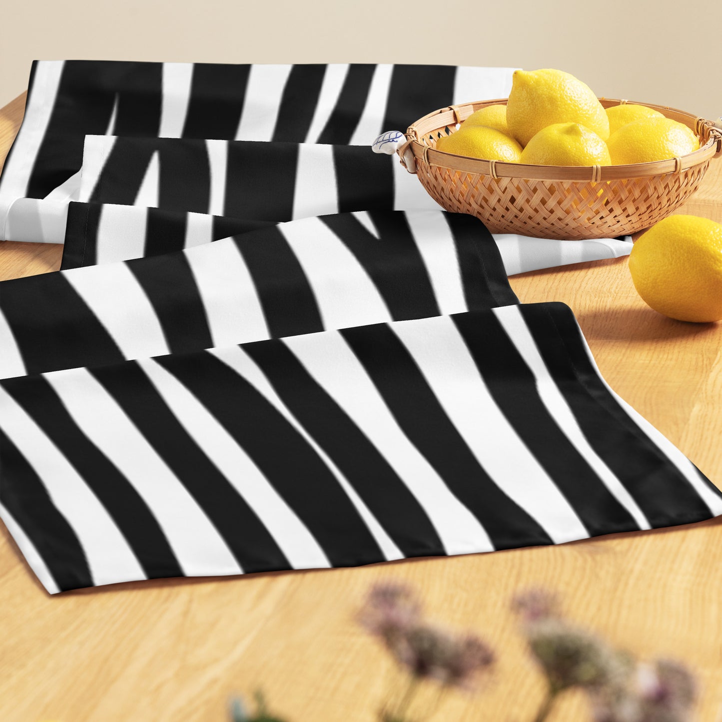 Zebra Print Table Runner