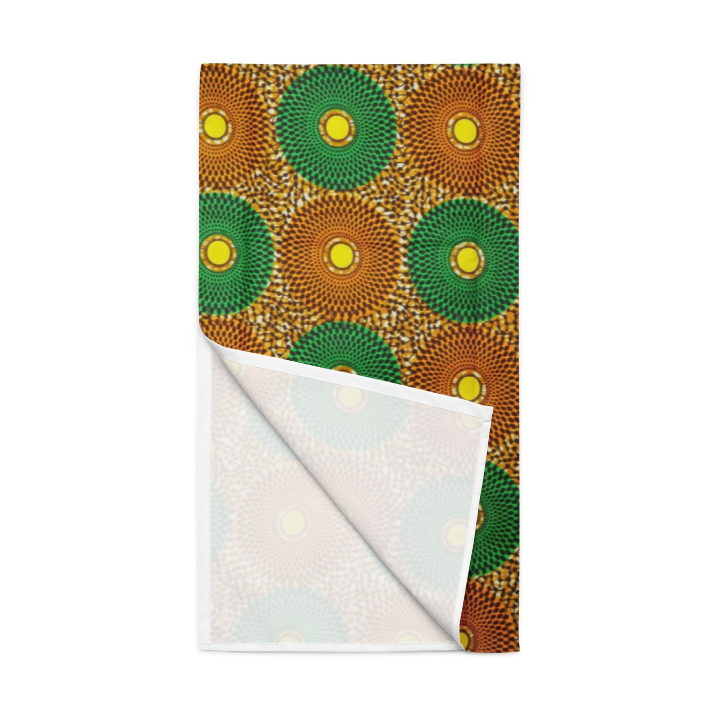 Green Peach Abstract Table Runner