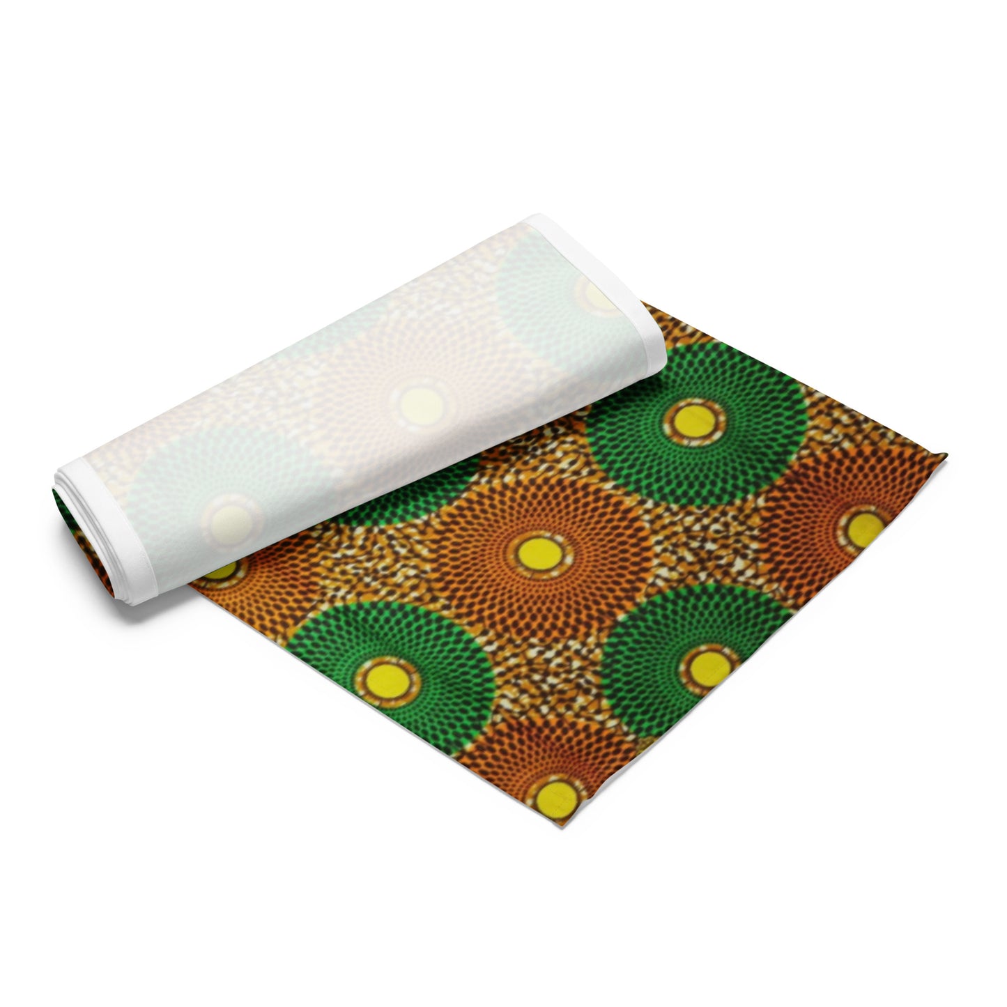 Green Peach Abstract Table Runner