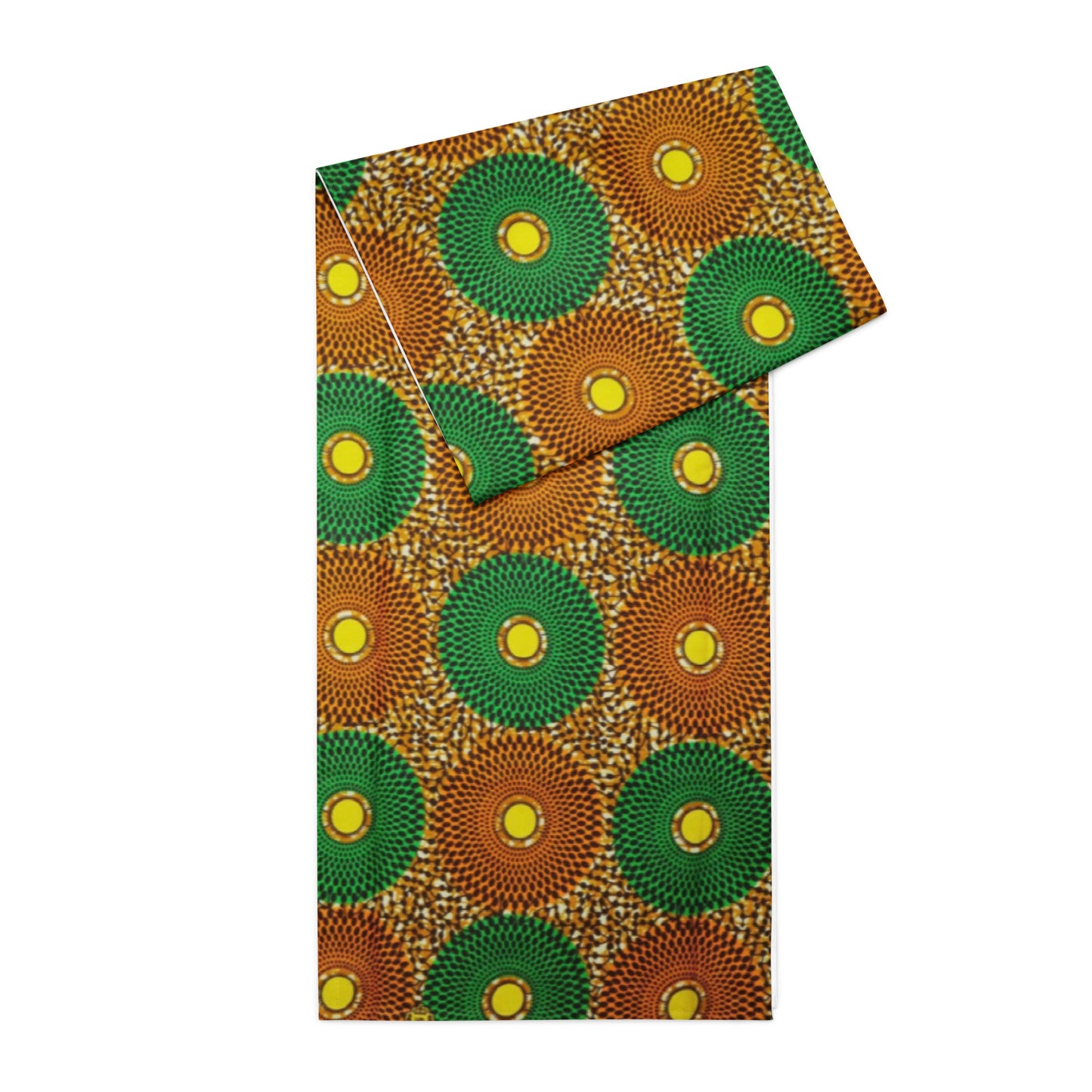 Green Peach Abstract Table Runner