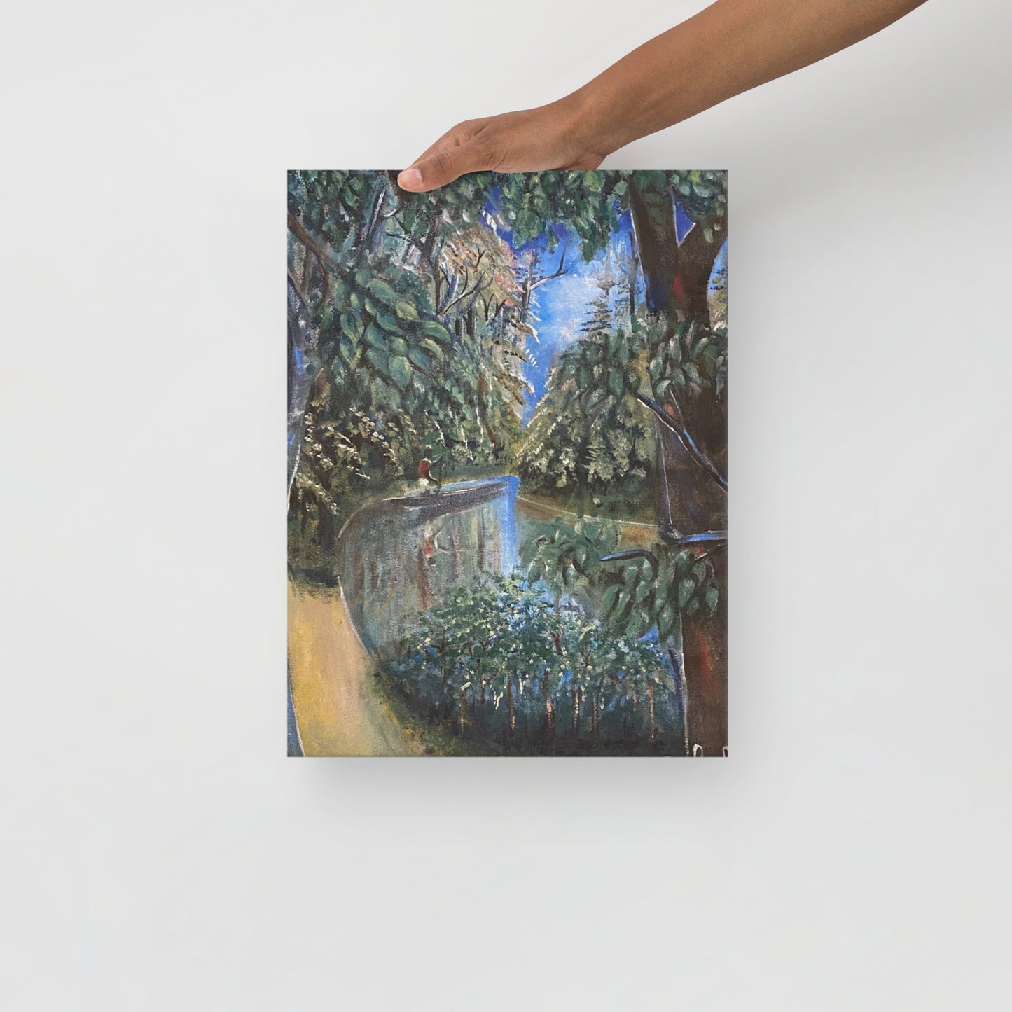 Canoeing On A Lush Tropical Forest Thin Canvas