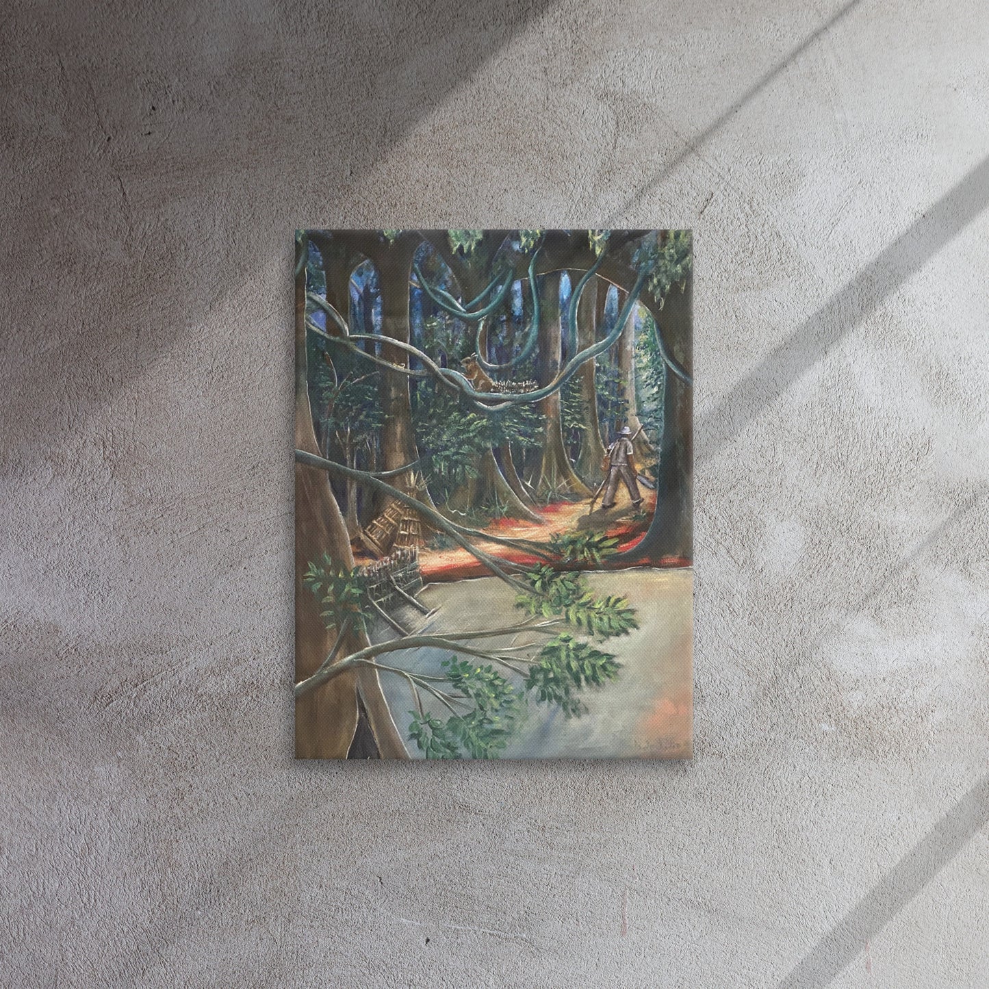 Fishing In A Tropical Rain Forest Thin Canvas