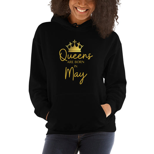 Queens Are Born In May Hoodie Birthday Gift