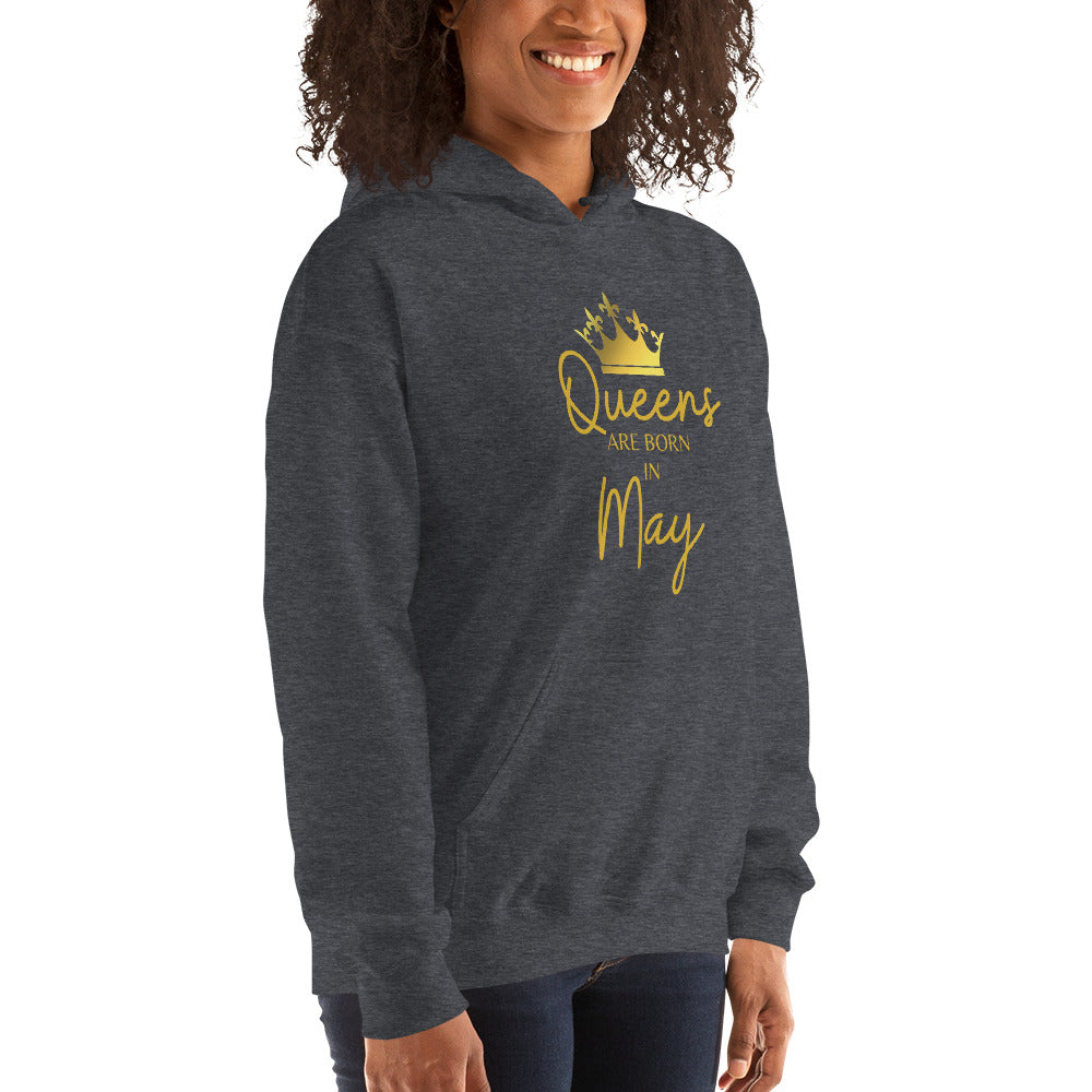 Queens Are Born In May Hoodie Birthday Gift