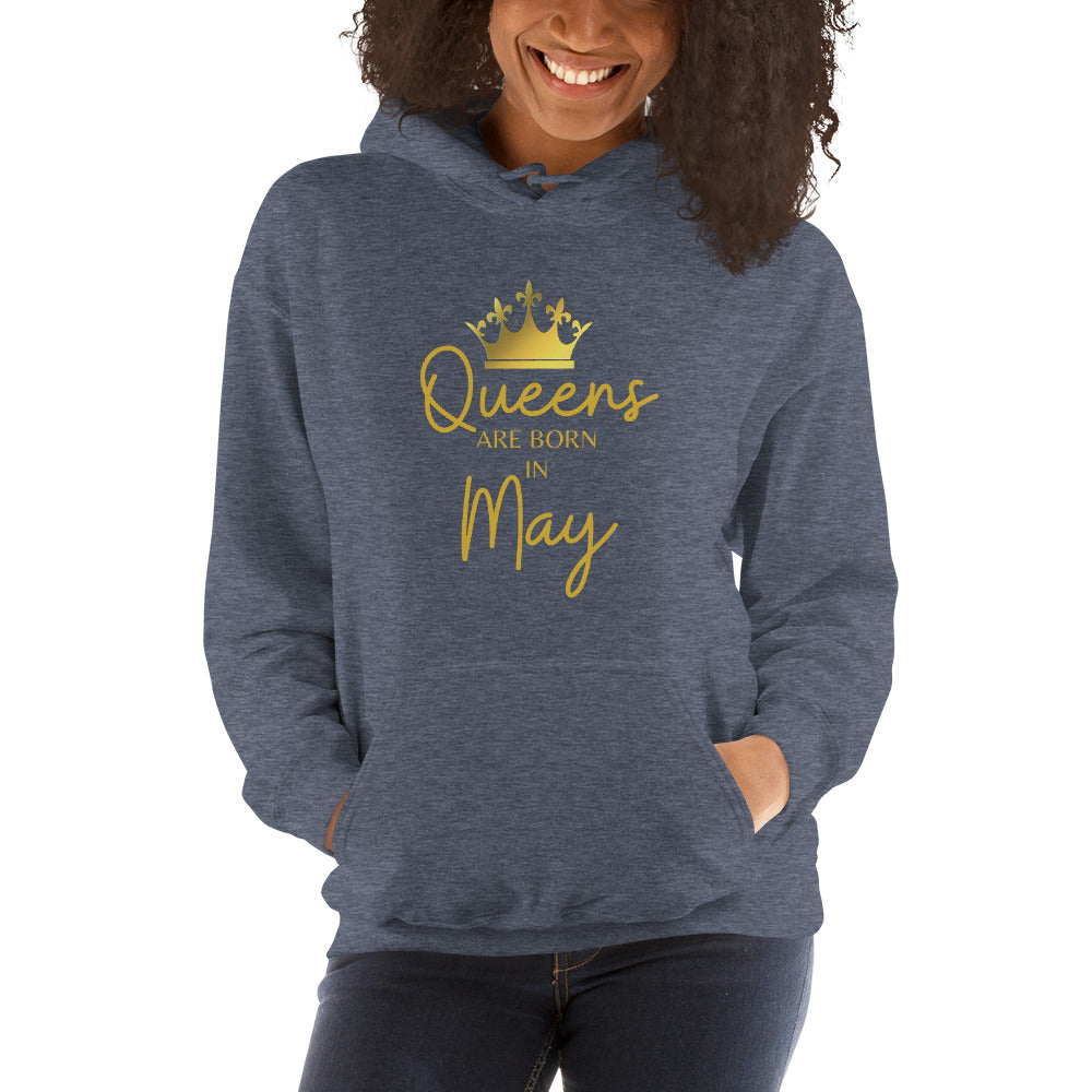 Queens Are Born In May Hoodie Birthday Gift