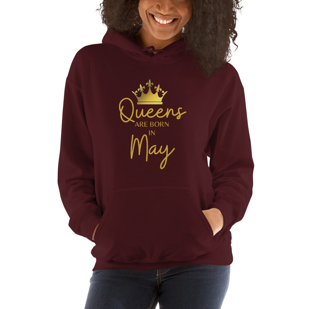 Queens Are Born In May Hoodie Birthday Gift