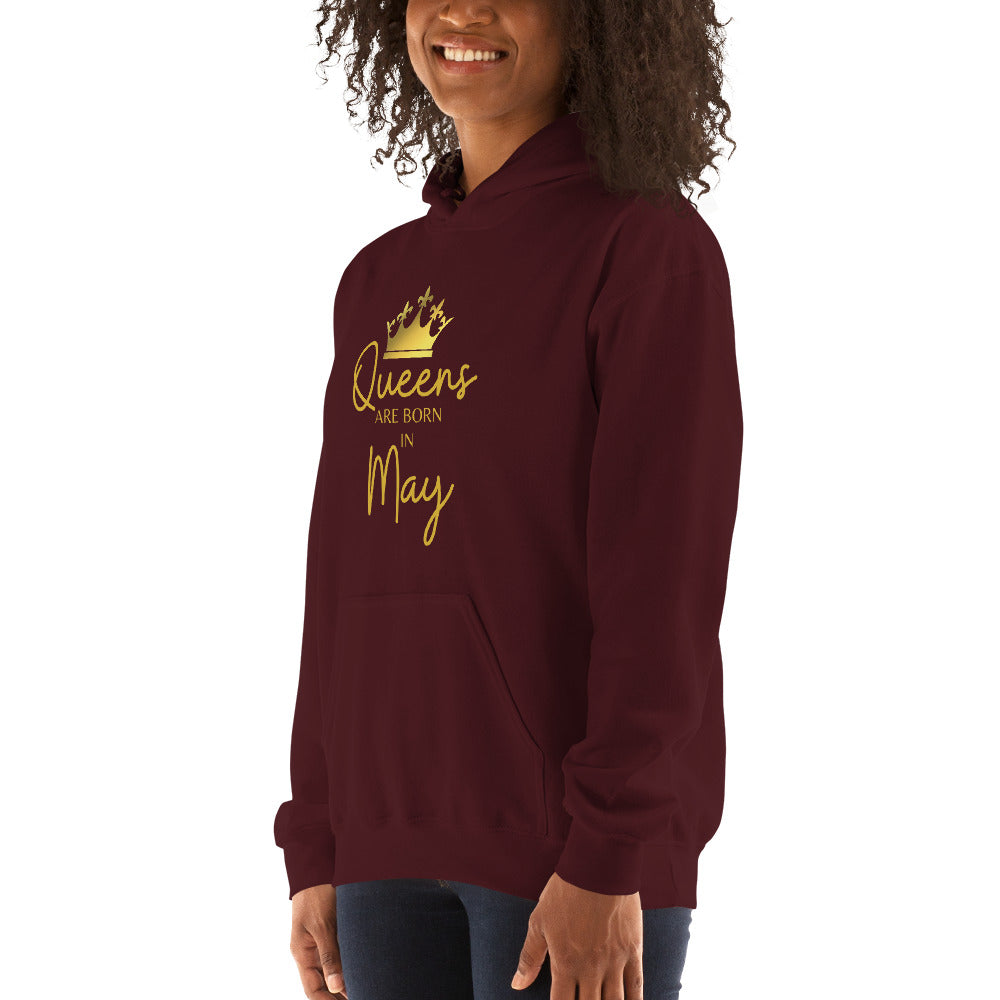 Queens Are Born In May Hoodie Birthday Gift