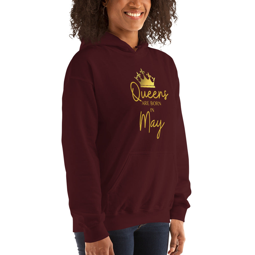 Queens Are Born In May Hoodie Birthday Gift