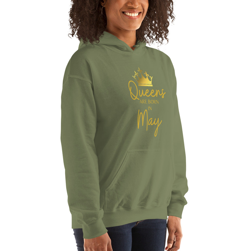 Queens Are Born In May Hoodie Birthday Gift