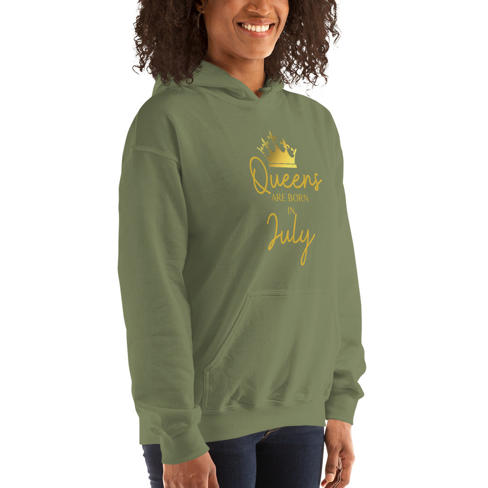 Queens Are Born In July Hoodie Birthday Gift