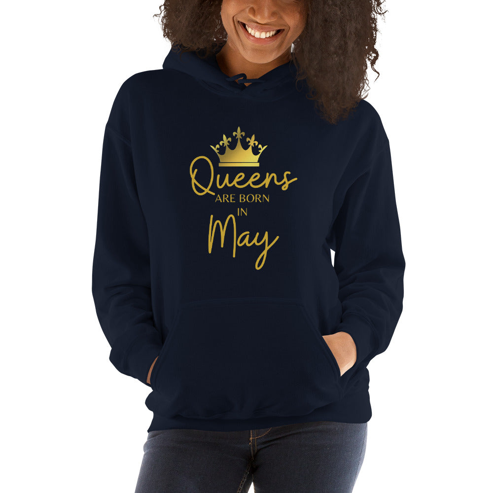 Queens Are Born In May Hoodie Birthday Gift